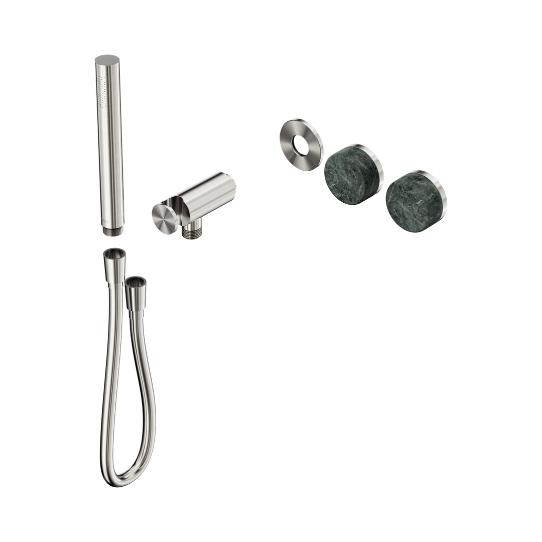 Nero Serenity Progressive Shower System Brushed Nickel - Verde Alpi Handle & Slim Shower Trim Kit Only