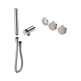 Nero Serenity Progressive Shower System Chrome - Rome Travertine Handle & Slim Shower Trim Kit Only