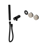 Nero Serenity Progressive Shower System Matte Black - Rome Travertine Handle & Slim Shower Trim Kit Only