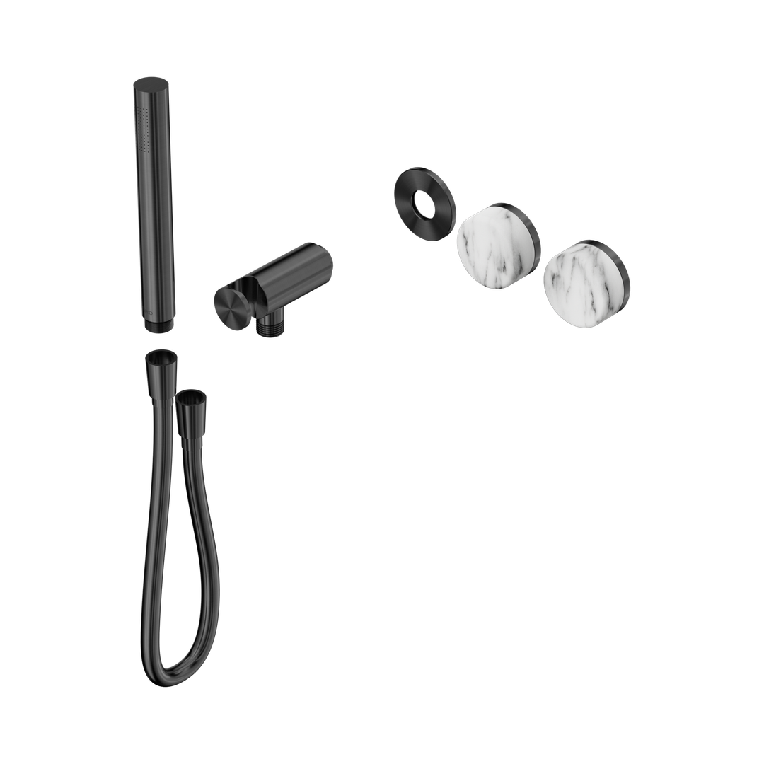 Nero Serenity Progressive Shower System Gunmetal - Arabescato Corchia Handle & Slim Shower Trim Kit Only
