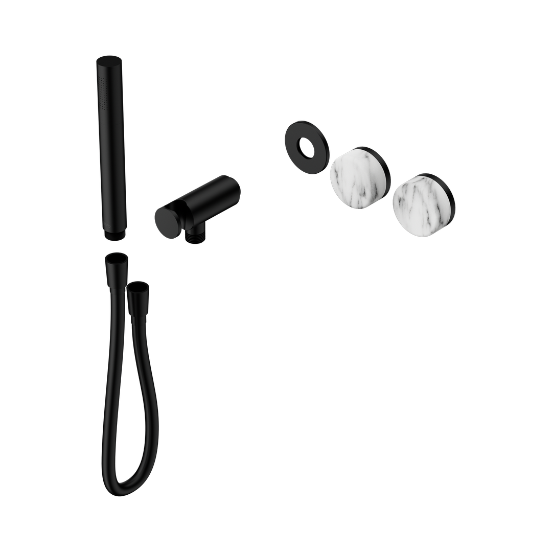 Nero Serenity Progressive Shower System Matte Black - Arabescato Corchia Handle & Slim Shower Trim Kit Only