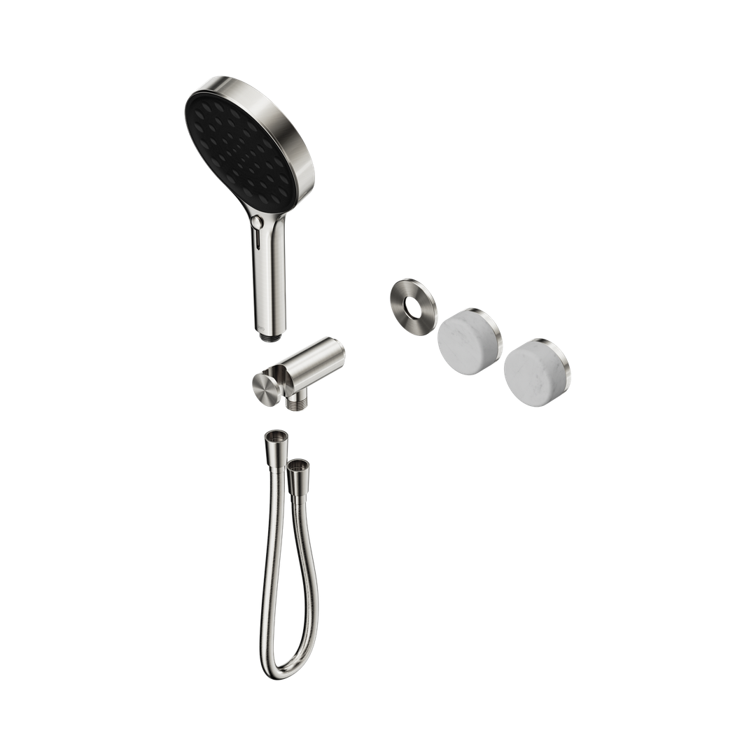 Nero Serenity Progressive Shower System Brushed Nickel - Carrara Handle & Serenity Hand Shower Trim Kit Only