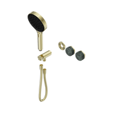 Nero Serenity Progressive Shower System Brushed Gold - Verde Alpi Handle & Serenity Hand Shower Trim Kit Only