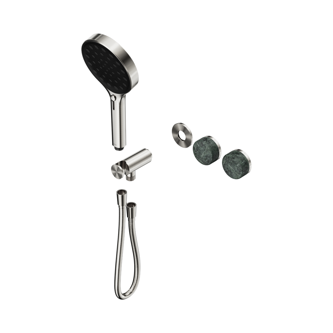 Nero Serenity Progressive Shower System Brushed Nickel - Verde Alpi Handle & Serenity Hand Shower Trim Kit Only