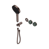 Nero Serenity Progressive Shower System Brushed Bronze - Verde Alpi Handle & Serenity Hand Shower Trim Kit Only