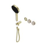 Nero Serenity Progressive Shower System Brushed Gold - Rome Travertine Handle & Serenity Hand Shower Trim Kit Only