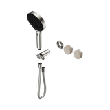 Nero Serenity Progressive Shower System Brushed Nickel - Rome Travertine Handle & Serenity Hand Shower Trim Kit Only