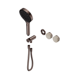 Nero Serenity Progressive Shower System Brushed Bronze - Rome Travertine Handle & Serenity Hand Shower Trim Kit Only