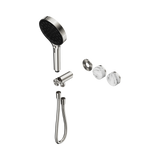 Nero Serenity Progressive Shower System Brushed Nickel - Arabescato Corchia Handle & Serenity Hand Shower Trim Kit Only
