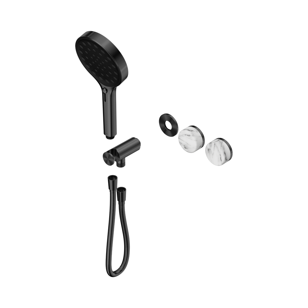 Nero Serenity Progressive Shower System Gunmetal - Arabescato Corchia Handle & Serenity Hand Shower Trim Kit Only