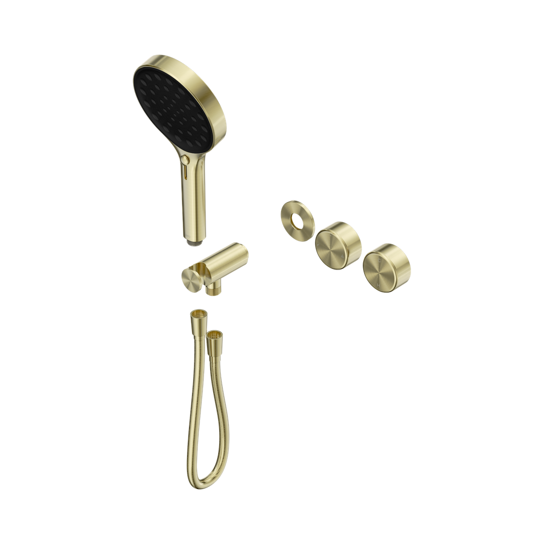 Nero Serenity Progressive Shower System Brushed Gold - Metal Handle & Serenity Hand Shower Trim Kit Only
