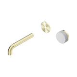 Serenity Wall Basin Nero Mixer 160mm Spout With Carrara Handle Trim Kit Only - Brushed Gold