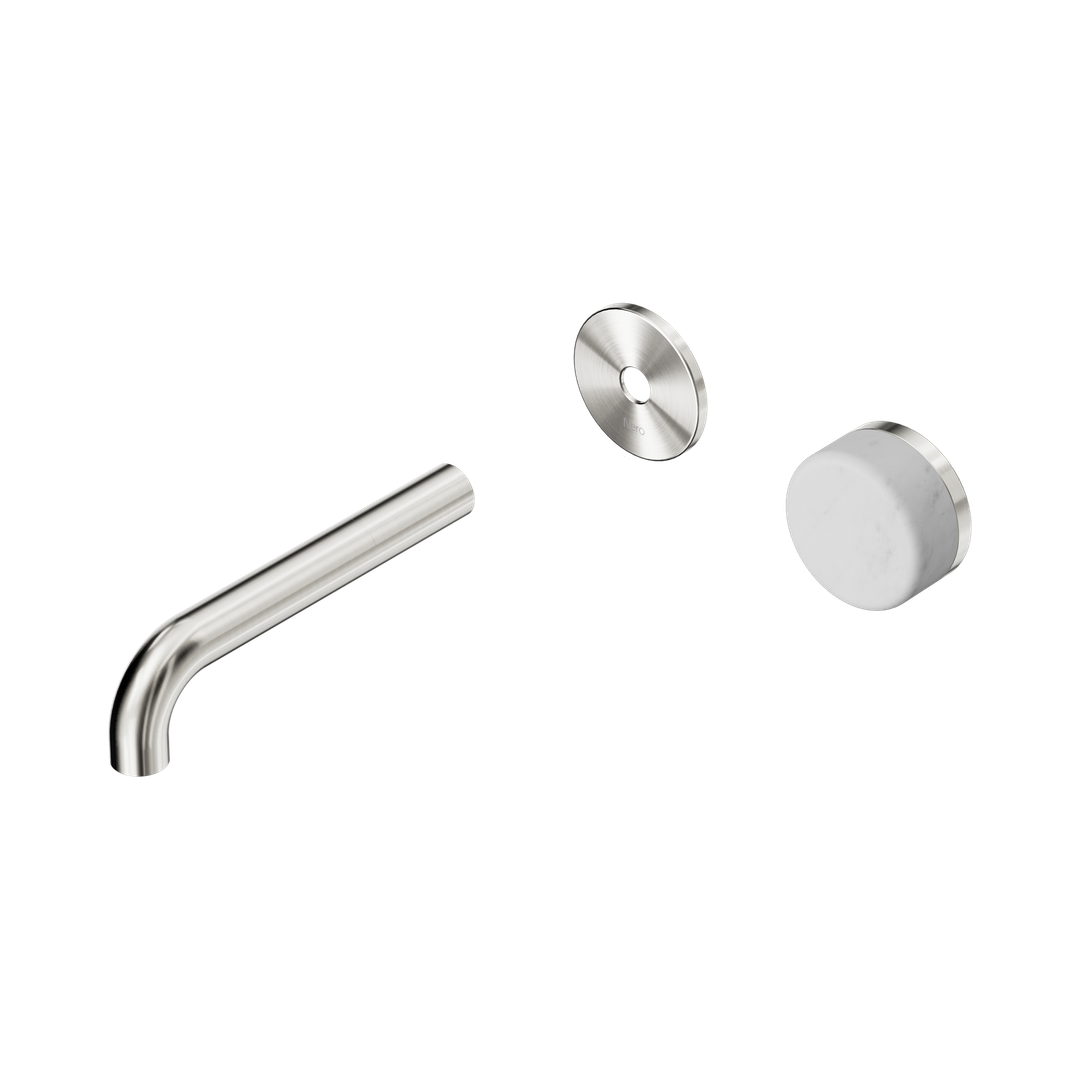 Serenity Wall Basin Nero Mixer 160mm Spout With Carrara Handle Trim Kit Only - Brushed Nickel