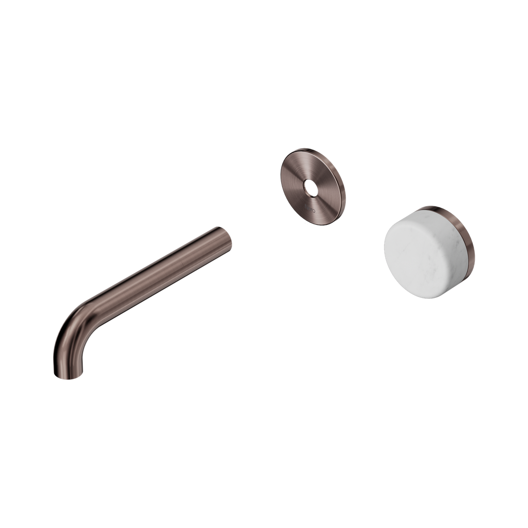 Serenity Wall Basin Nero Mixer 160mm Spout With Carrara Handle Trim Kit Only - Brushed Bronze