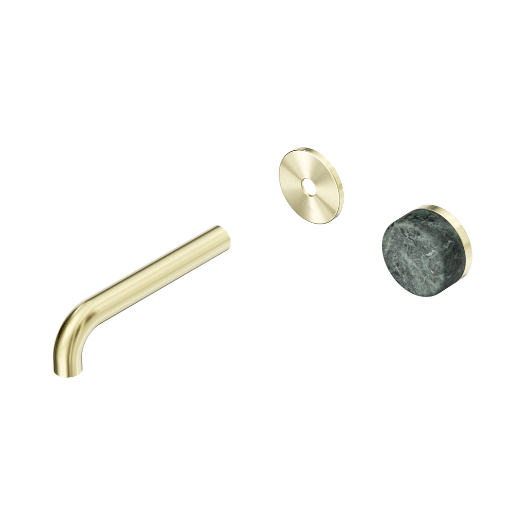 Serenity Wall Basin Nero Mixer 160mm Spout With Verde Alpi Handle Trim Kit Only - Brushed Gold