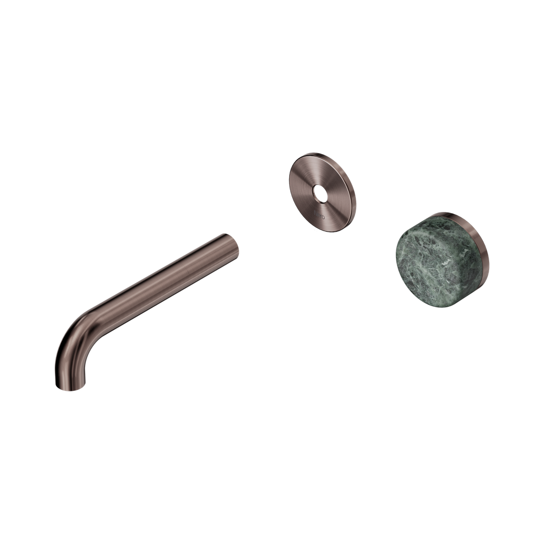 Serenity Wall Basin Nero Mixer 160mm Spout With Verde Alpi Handle Trim Kit Only - Brushed Bronze