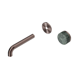 Serenity Wall Basin Nero Mixer 160mm Spout With Verde Alpi Handle Trim Kit Only - Brushed Bronze