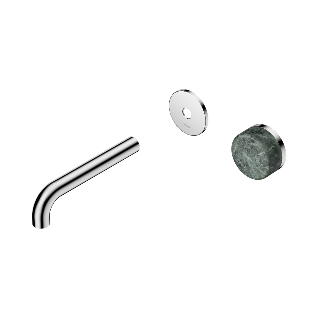 Nero Serenity Progressive Wall Basin Mixer 160Mm Spout Chrome - Verde Alpi Handle Trim Kit Only