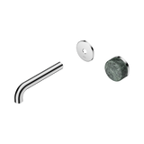 Nero Serenity Progressive Wall Basin Mixer 160Mm Spout Chrome - Verde Alpi Handle Trim Kit Only