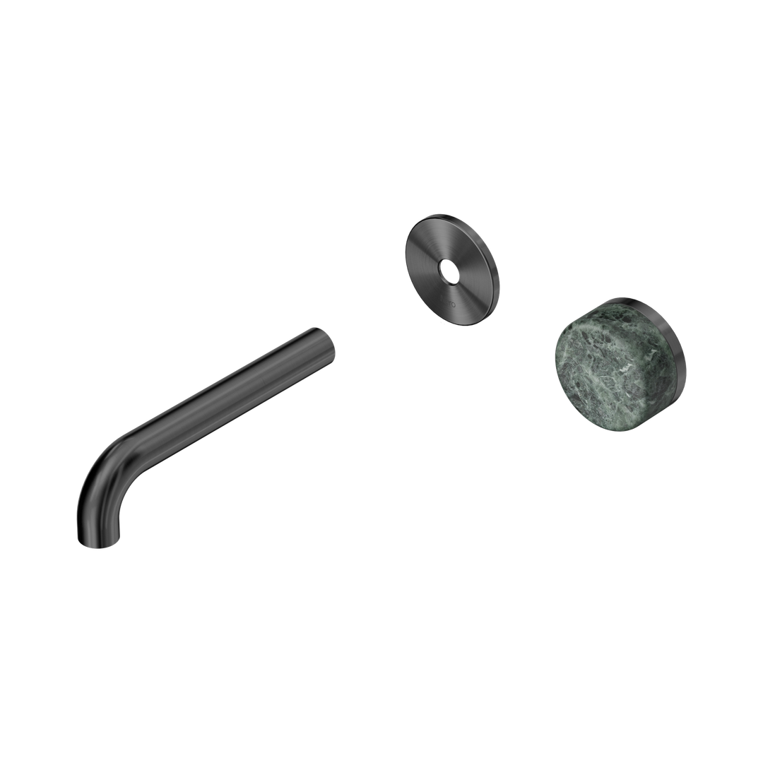 Nero Serenity Progressive Wall Basin Mixer 160Mm Spout Gunmetal - Verde Alpi Handle Trim Kit Only