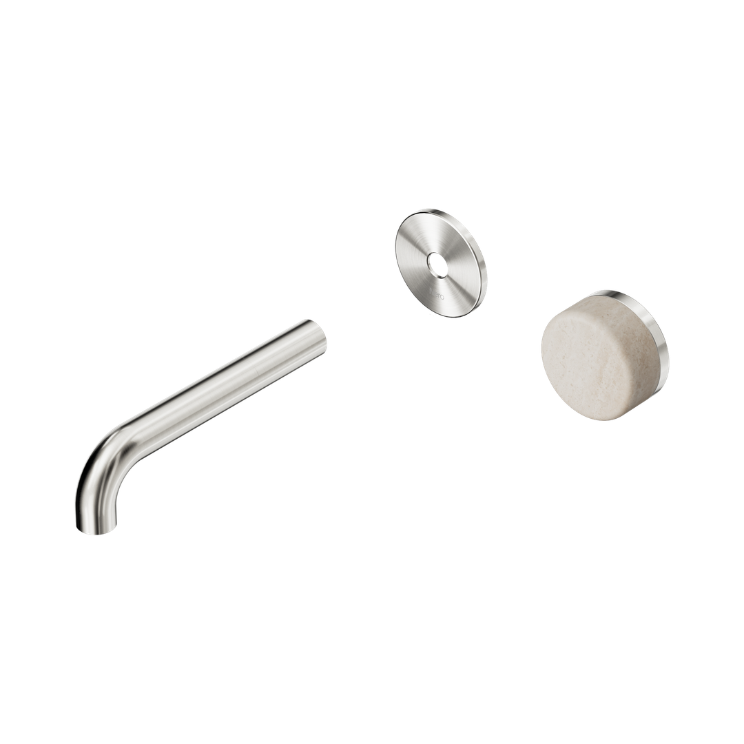 Nero Serenity Wall Basin Mixer 160mm Spout Rome Travertine Hdl Trim Kit Only - Brushed Nickel