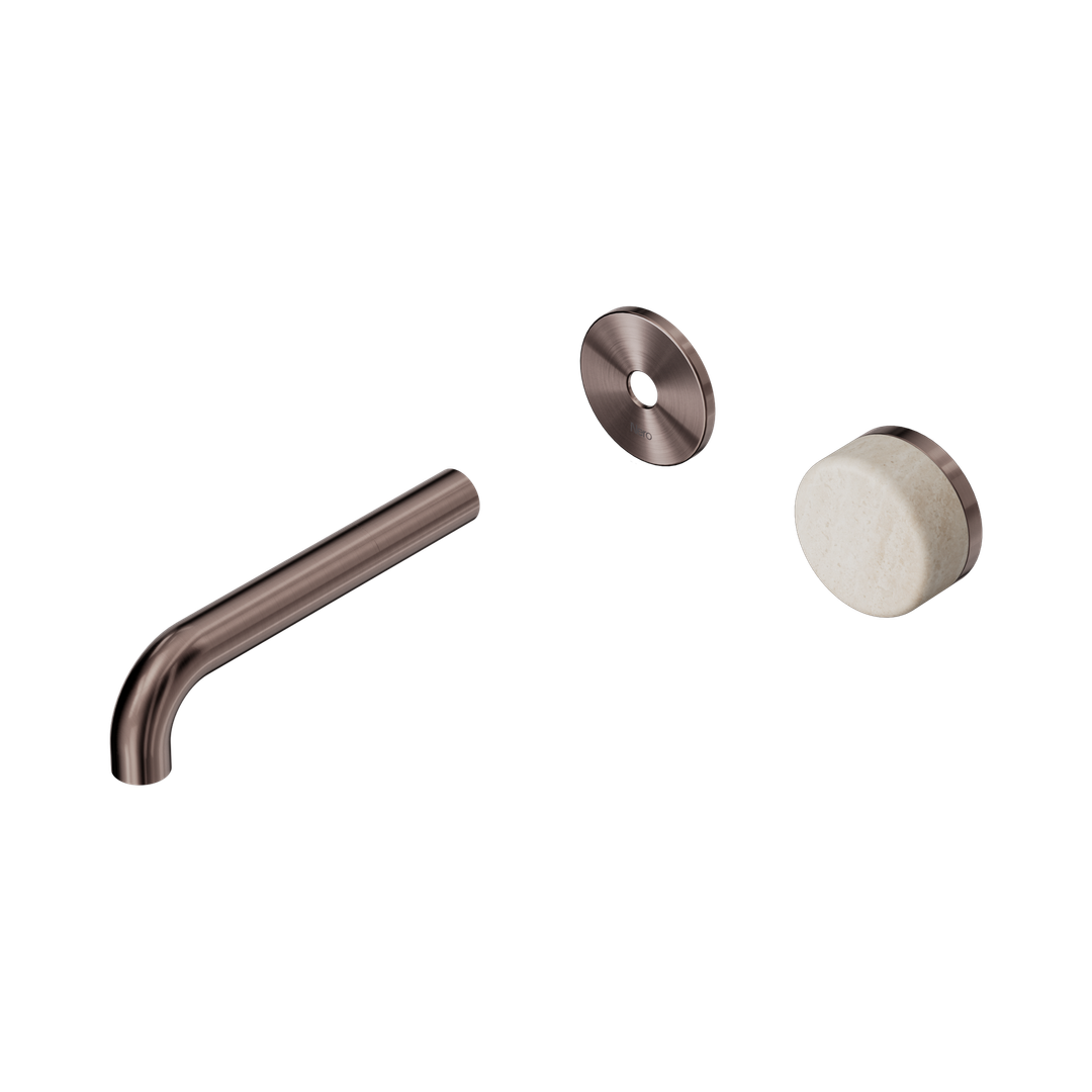 Nero Serenity Wall Basin Mixer 160mm Spout Rome Travertine Hdl Trim Kit Only - Brushed Bronze