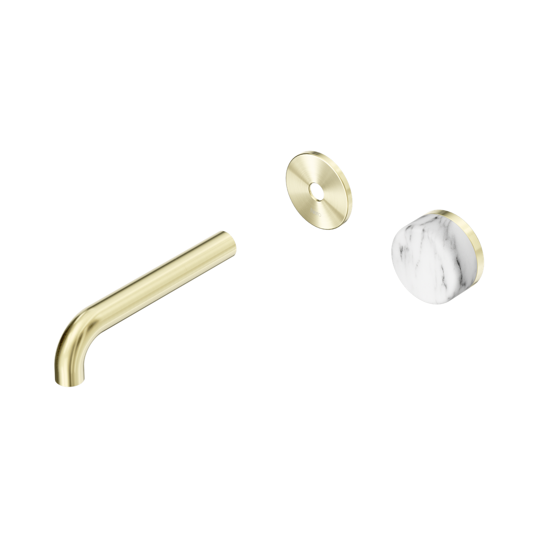 Nero Serenity Wall Basin Mixer 160mm Spout Arabescato Corchia Hdl Trim Kit Only - Brushed Gold