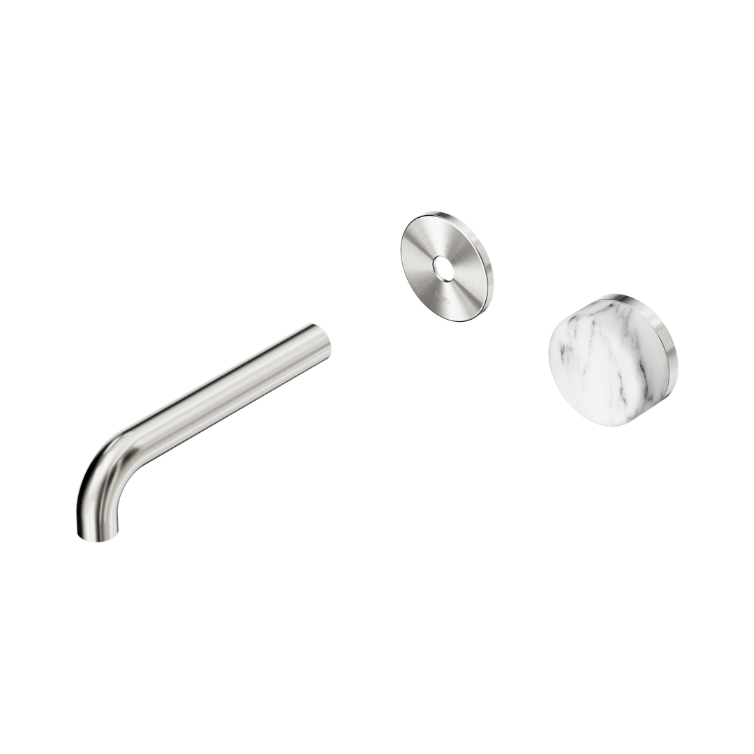 Nero Serenity Wall Basin Mixer 160mm Spout Arabescato Corchia Hdl Trim Kit Only - Brushed Nickel