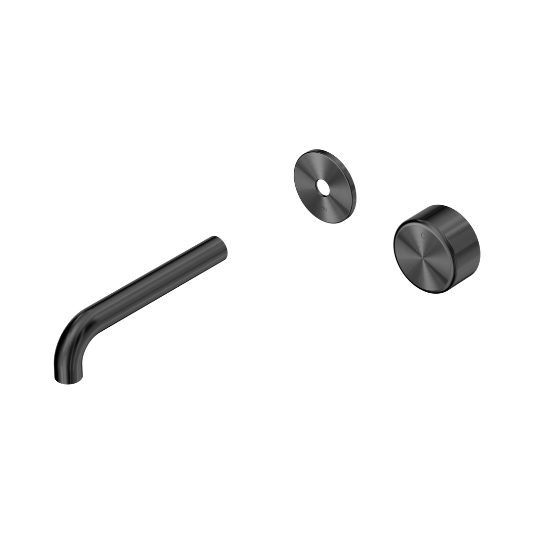 Nero Serenity Progressive Wall Basin Mixer 160Mm Spout Gunmetal - Metal Handle Trim Kit Only