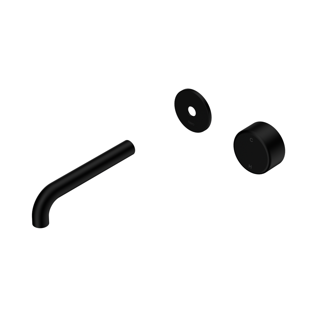Nero Serenity Progressive Wall Basin Mixer 160Mm Spout Matte Black - Metal Handle Trim Kit Only