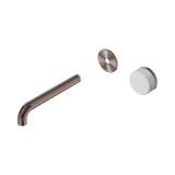 Serenity Wall Basin Nero Mixer 185mm Spout With Carrara Handle Trim Kit Only - Brushed Bronze