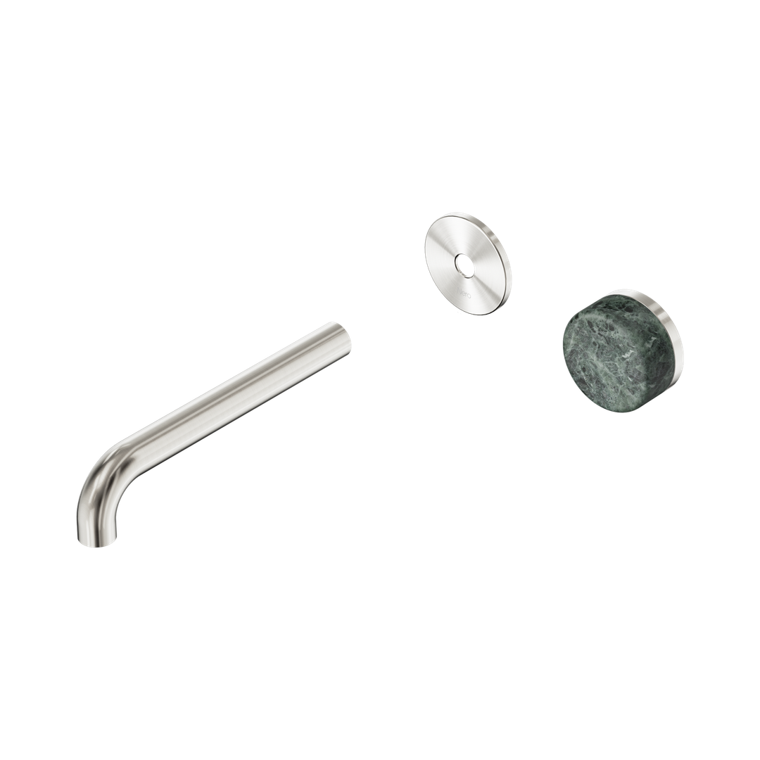 Serenity Wall Basin Nero Mixer 185mm Spout With Verde Alpi Handle Trim Kit Only - Brushed Nickel