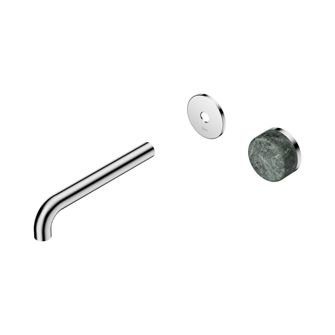 Nero Serenity Progressive Wall Basin Mixer 185Mm Spout Chrome - Verde Alpi Handle Trim Kit Only