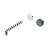 Nero Serenity Progressive Wall Basin Mixer 185Mm Spout Chrome - Verde Alpi Handle Trim Kit Only
