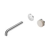Nero Serenity Progressive Wall Basin Mixer 185Mm Spout Chrome - Rome Travertine Handle Trim Kit Only