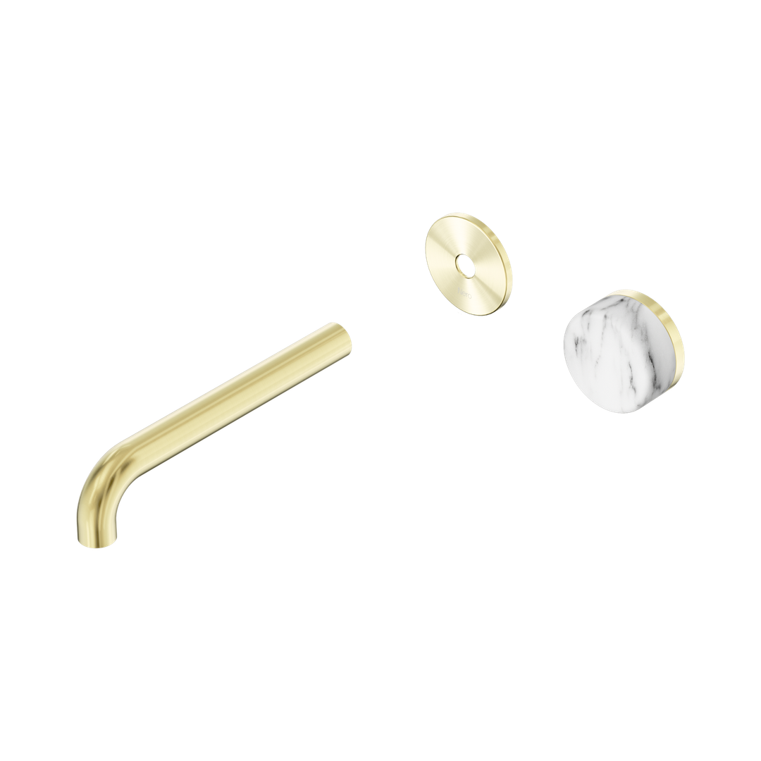 Serenity Wall Basin Nero Mixer 185mm Spout Arabescato Corchia Hdl Trim Kit Only - Brushed Gold