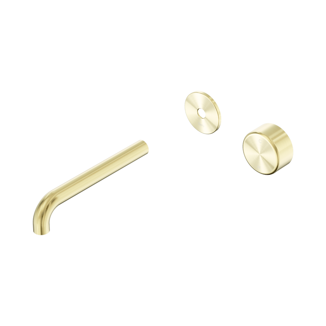 Nero Serenity Wall Basin Mixer 185mm Spout With Metal Handle Trim Kit Only - Brushed Gold