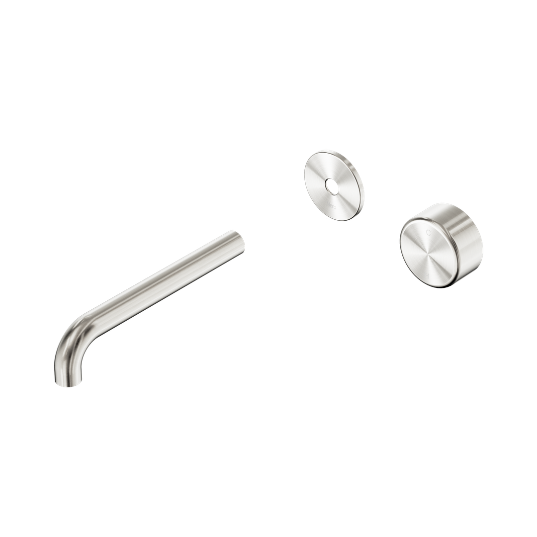 Nero Serenity Wall Basin Mixer 185mm Spout With Metal Handle Trim Kit Only - Brushed Nickel