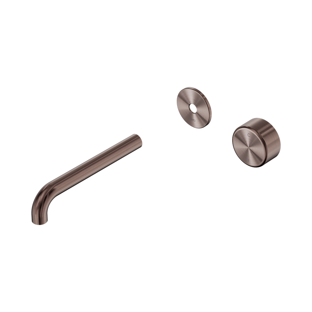 Nero Serenity Wall Basin Mixer 185mm Spout With Metal Handle Trim Kit Only - Brushed Bronze