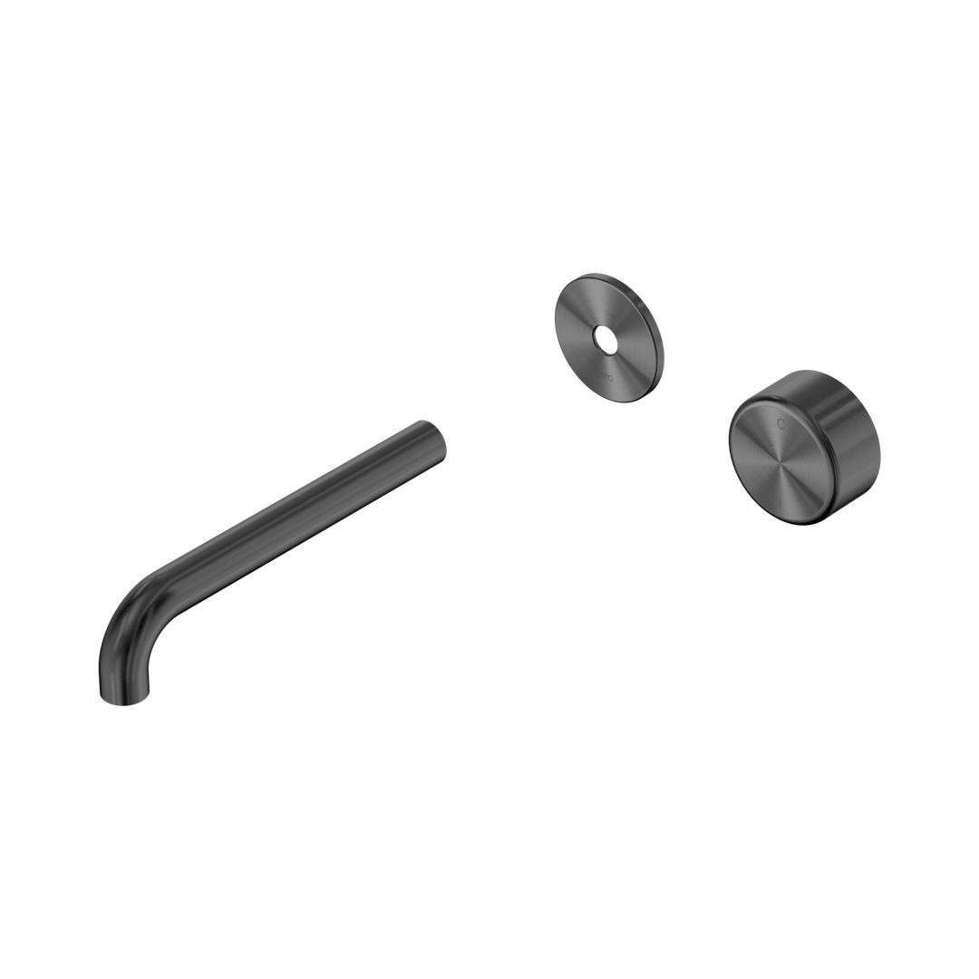 Nero Serenity Progressive Wall Basin Mixer 185Mm Spout Gunmetal - Metal Handle Trim Kit Only