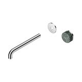 Nero Serenity Progressive Wall Basin Mixer 220Mm Spout Chrome - Verde Alpi Handle Trim Kit Only