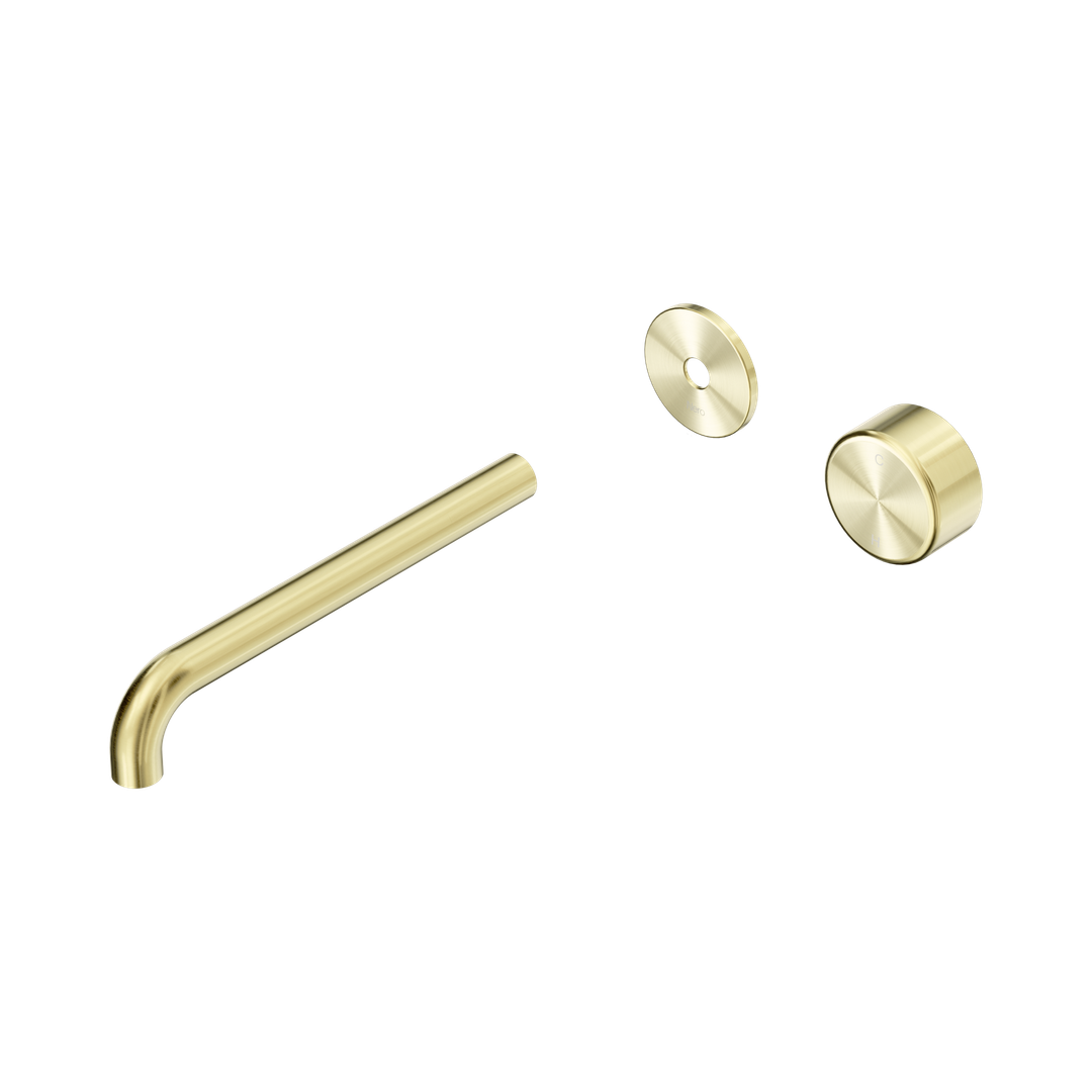 Nero Serenity Progressive Wall Basin Mixer 220Mm Spout Brushed Gold - Metal Handle Trim Kit Only