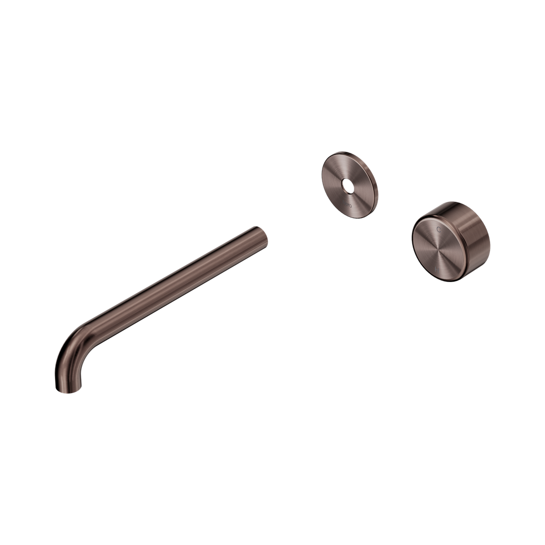 Nero Serenity Progressive Wall Basin Mixer 220Mm Spout Brushed Bronze - Metal Handle Trim Kit Only