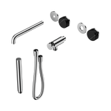 Nero Serenity Progressive Shower System - Spout Chrome Marquina Black Handle & Slim Shower Trim Kit Only
