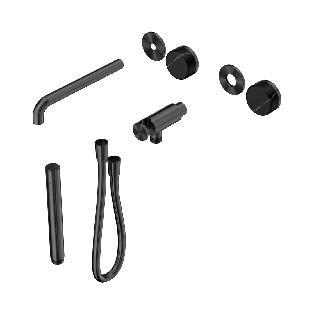 Nero Serenity Progressive Shower System - Spout Gunmetal Marquina Black Handle & Slim Shower Trim Kit Only