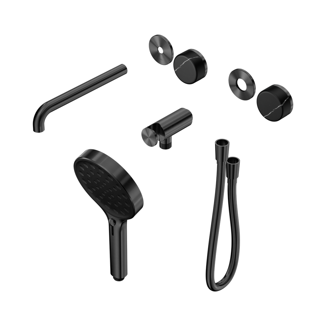 Nero Serenity Progressive Shower System - Spout Gunmetal Marquina Black Handle & Serenity Hand Shower Trim Kit Only