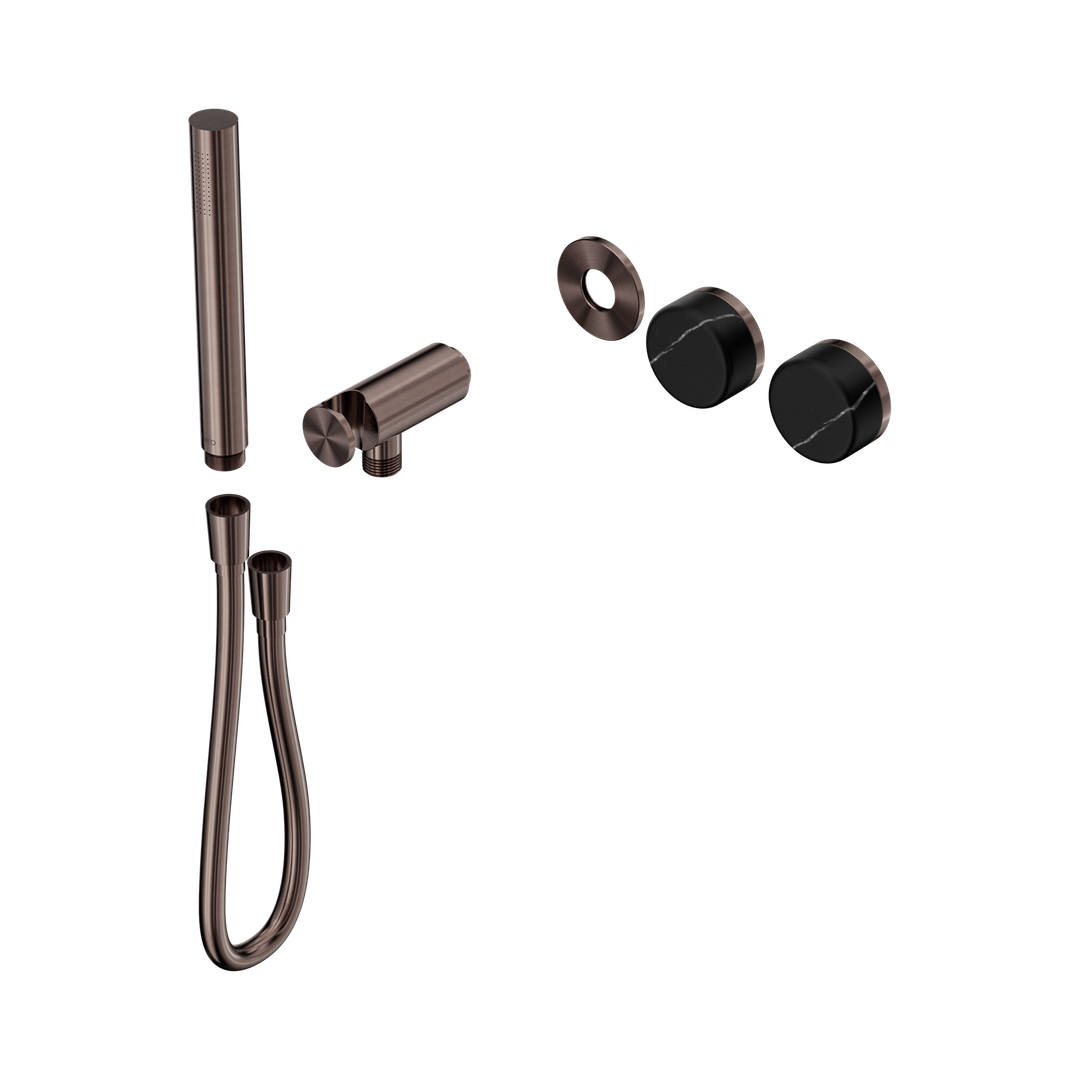 Nero Serenity Progressive Shower System Brushed Bronze - Marquina Black Handle & Slim Shower Trim Kit Only