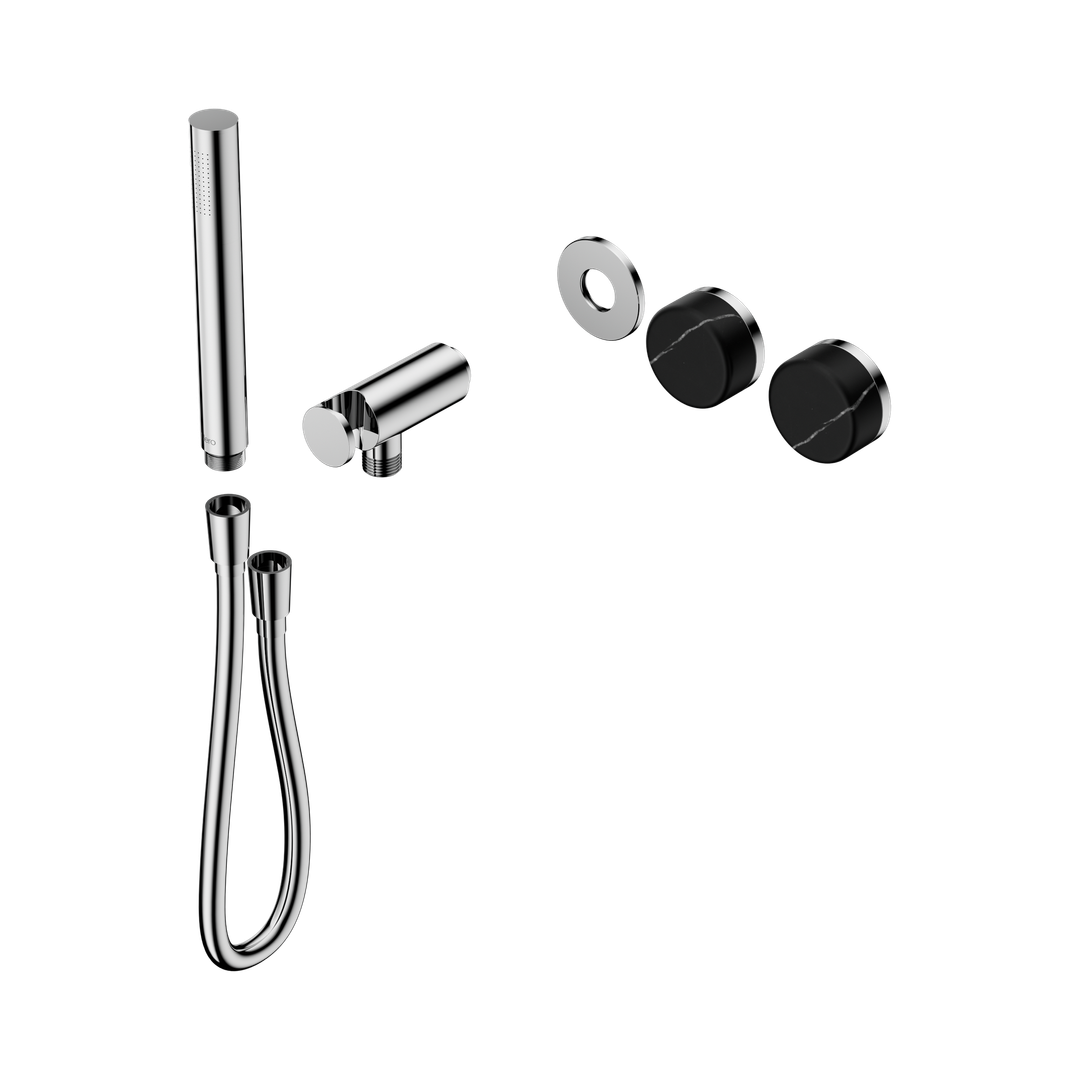 Nero Serenity Progressive Shower System Chrome - Marquina Black Handle & Slim Shower Trim Kit Only