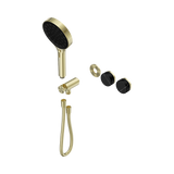 Nero Serenity Progressive Shower System Brushed Gold - Marquina Black Handle & Serenity Hand Shower Trim Kit Only