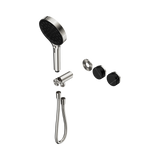 Nero Serenity Progressive Shower System Brushed Nickel - Marquina Black Handle & Serenity Hand Shower Trim Kit Only